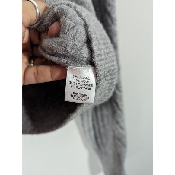 DH NEW YORK Grey Button Front Alpaca Wool Blend Classy Cardigan EUC Women Size S - Picture 5 of 6